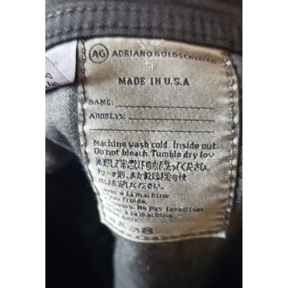 AG Adriano Goldschmied The Nomad Modern Slim Pants Mens 32 Black Sample Line USA